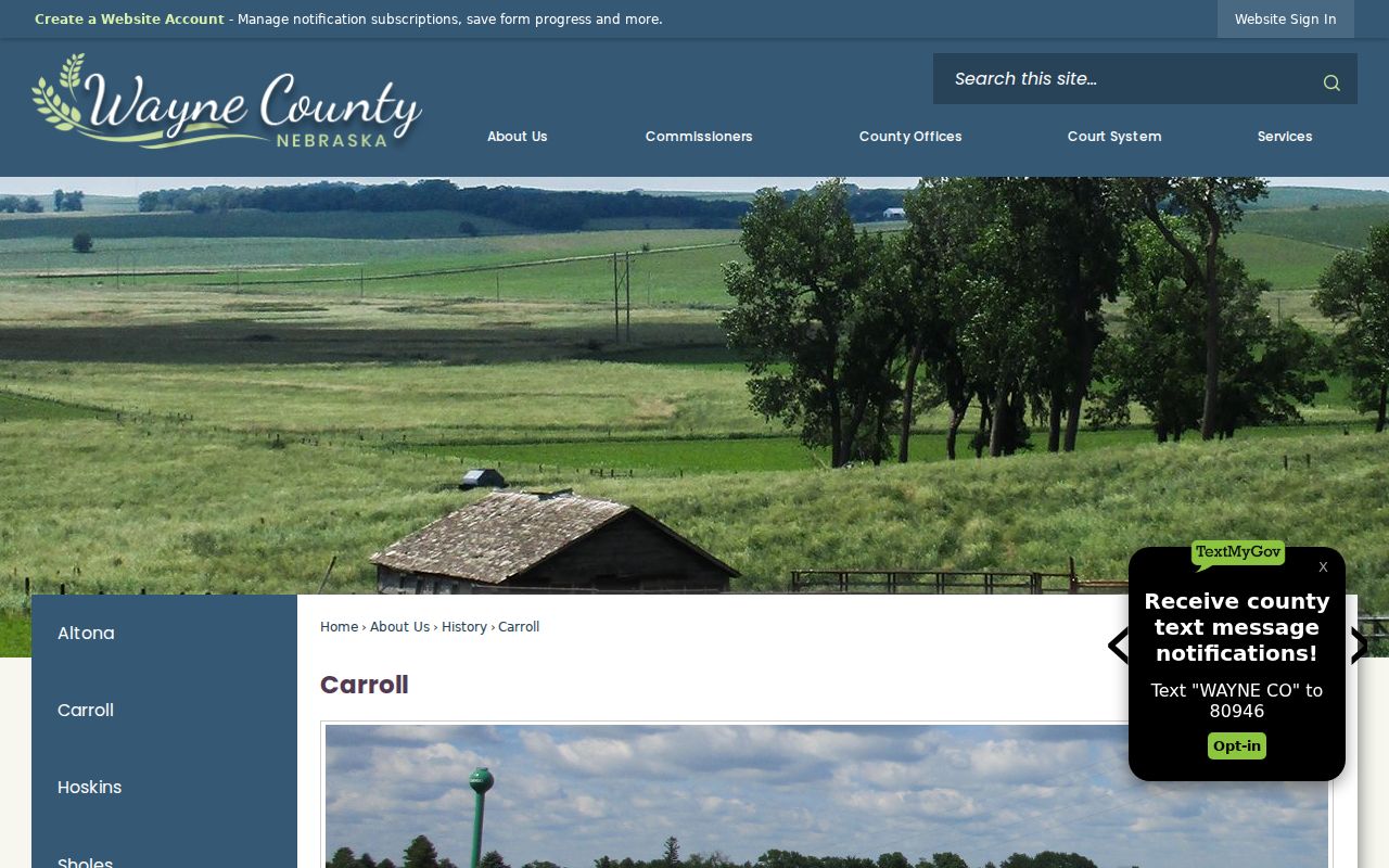 Carroll warrant records official county place page