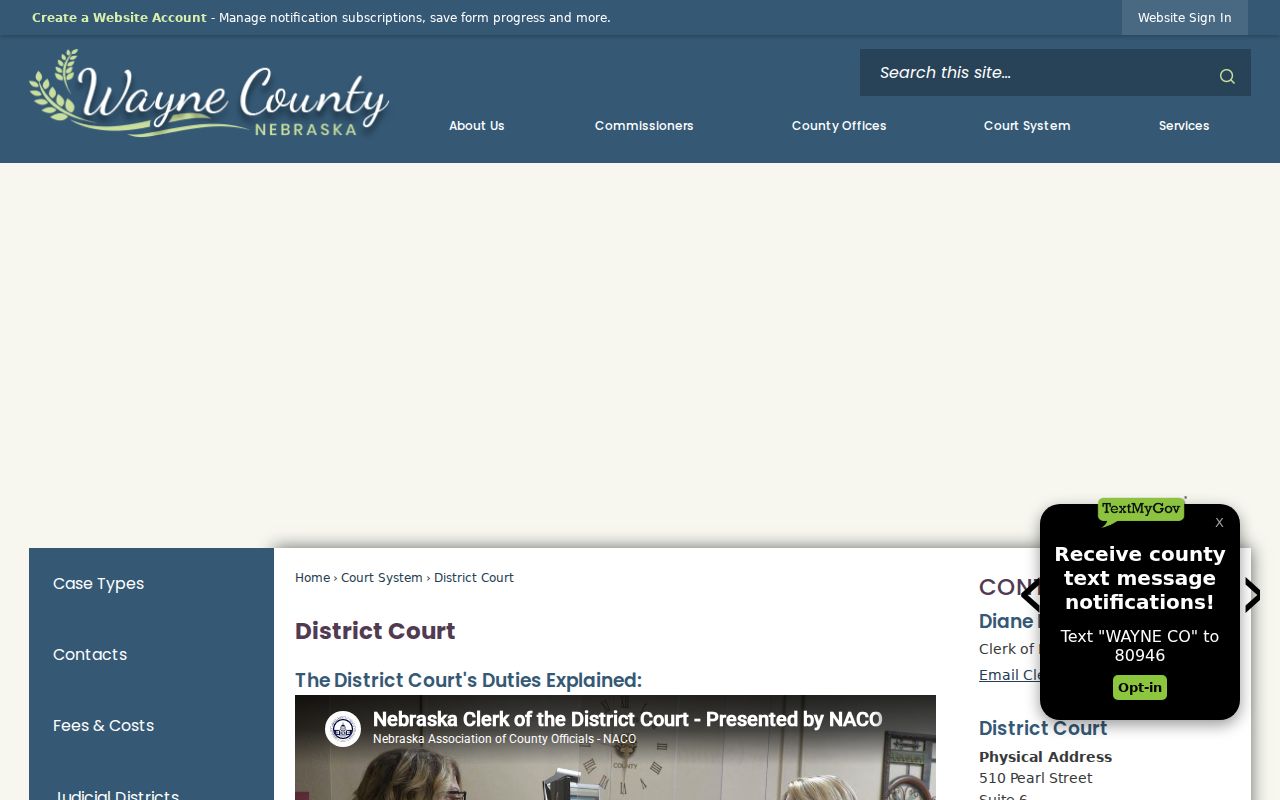 Wayne County warrant records District Court source